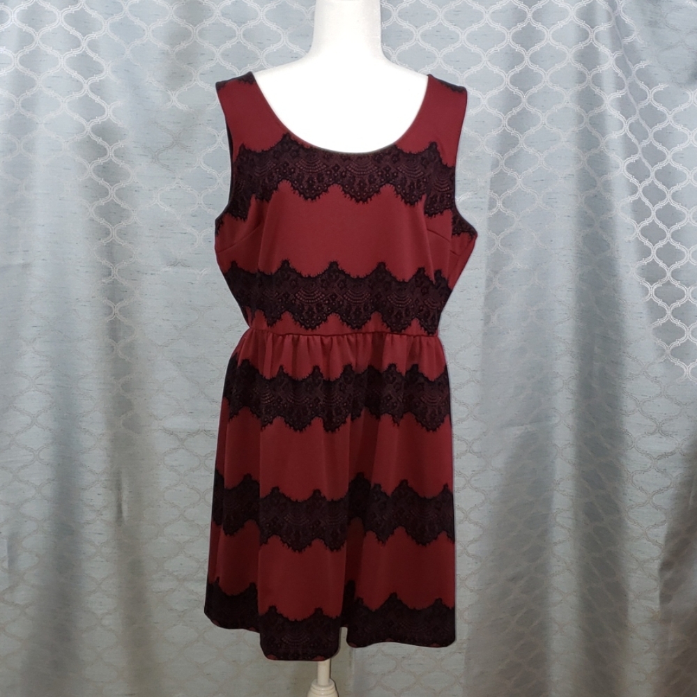 Soprano Flocked Skater Dress